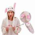 thumbnail image 2 of Funny White Plush Rabbit Hat With Moving Ears – Jumping Bunny Cap For Women & Girls 2 of 6