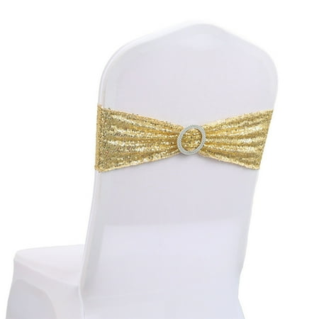 

Weerihhol Holiday Party Decorative Chair Cover Bow Back Flower Elastic Bandage Sequin Bandage Party for Kids 3-5