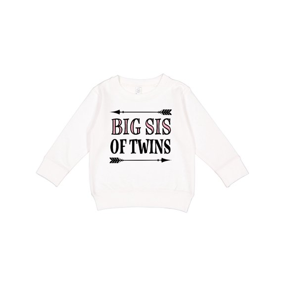 Inktastic Big Sis of Twins Sister Announcement Toddler Sweatshirt