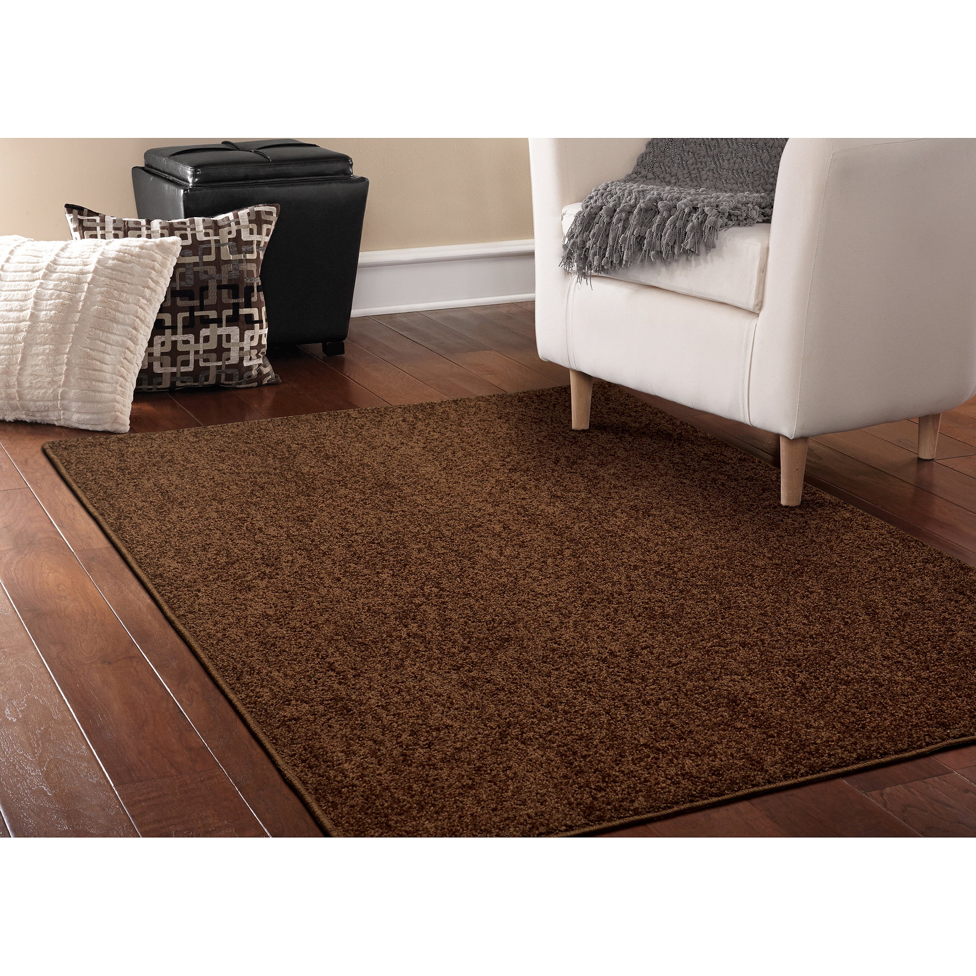 Garland Rug Value Plush Coffee Bean 8'x12' Indoor Solid Area Rug