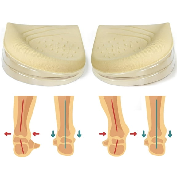 Skyfoot 3 Layers Adjustable Heel Wedge Inserts for Supination  Pronation Correction, Adhesive Medial  Lateral Heel Insoles for Bow Legs, Knee Pain