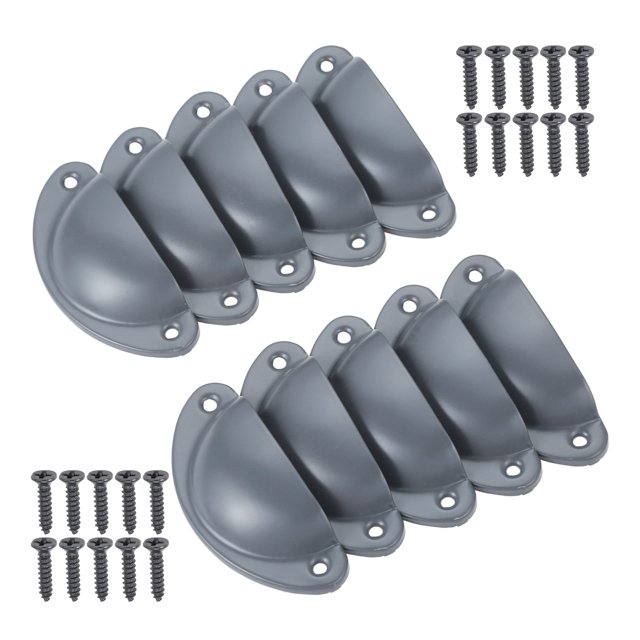 Shell Forma Tirador Manijas Máquina de metal Antique Clasy Gabinete Cajón Decoración Retro Cocina Gris Oscuro / Porcelana / Plata w / Tornillo 82 * 35mm