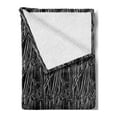 thumbnail image 2 of Black and White Soft Flannel Fleece Throw Blanket, Graphic Irises Floral Nature Illustration in Monochrome Style, Cozy Plush for Indoor and Outdoor Use, 60" x 80", Black and White, by Ambesonne, 2 of 5