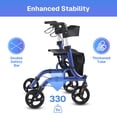 thumbnail image 7 of BN-LINK Rollator Walker for Seniors,Foldable Rolling Walker with Seat, 8" Wheels Lightweight Walker, 6 Level Height Adjustable, 330 lb Weight Capacity,Blue, 7 of 7