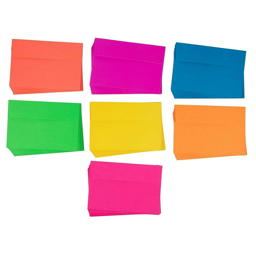 112 Pack Neon Colorful Invitation Envelopes Bulk 4x6 for Wedding