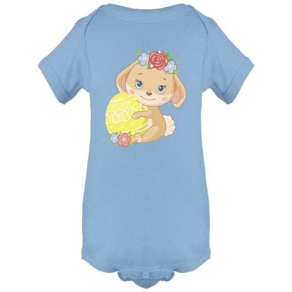 Cute Brown Easter Bunny With Egg Bodysuit Infant -Image by Shutterstock,  6 Months