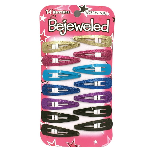 14 glitter snap barrettes