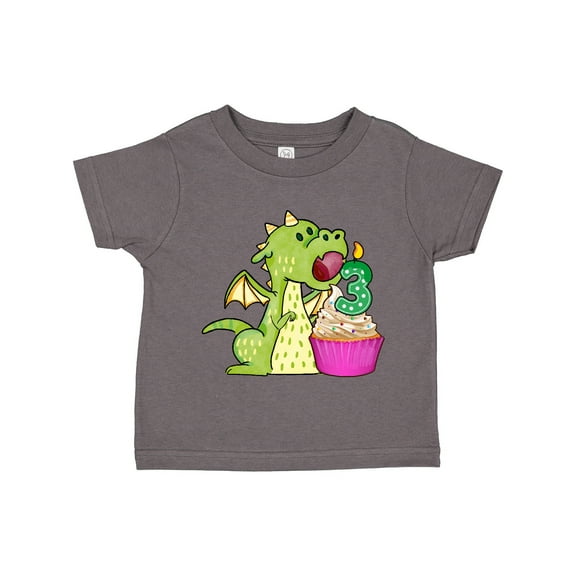 Inktastic Dragon Cupcake 3rd Birthday Boys or Girls Toddler T-Shirt