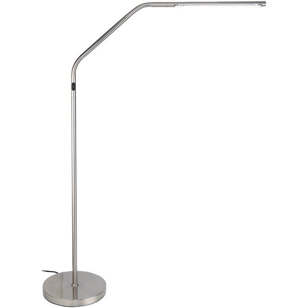 Slimline LED S Task Floor Lamp, Brushed Chrome