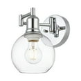 thumbnail image 2 of Living District Davian 1-Light Metal/Glass Swing Arm Wall Sconce in Chrome/Clear, 2 of 6