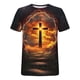 thumbnail image 5 of Blusa de Manga Corta para Hombres Impresión de Camiseta Cuello Redondo Top de Moda de Manga Corta, 5 of 5