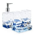 thumbnail image 1 of Locco Decor 4 Piece Acrylic Liquid 3D Floating Motion Bathroom Vanity Accessory Set Shell, 1 of 10