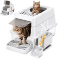 thumbnail image 1 of Caja de arena para gatos Mutrelenx XL de acero inoxidable con cubierta, 1 of 8