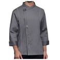 thumbnail image 1 of HBFAGFB Mens Long Sleeve T Shirts Work Clothes Light and Breathable Restaurant Button Tops Grey Size XXXXL, 1 of 4