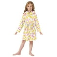thumbnail image 6 of FORMRS Niños Bathrobe Unisex Hooded Robe Soft Plush Pajamas Sleepwear, Size 10-12T, White Stars Pattern, 6 of 7