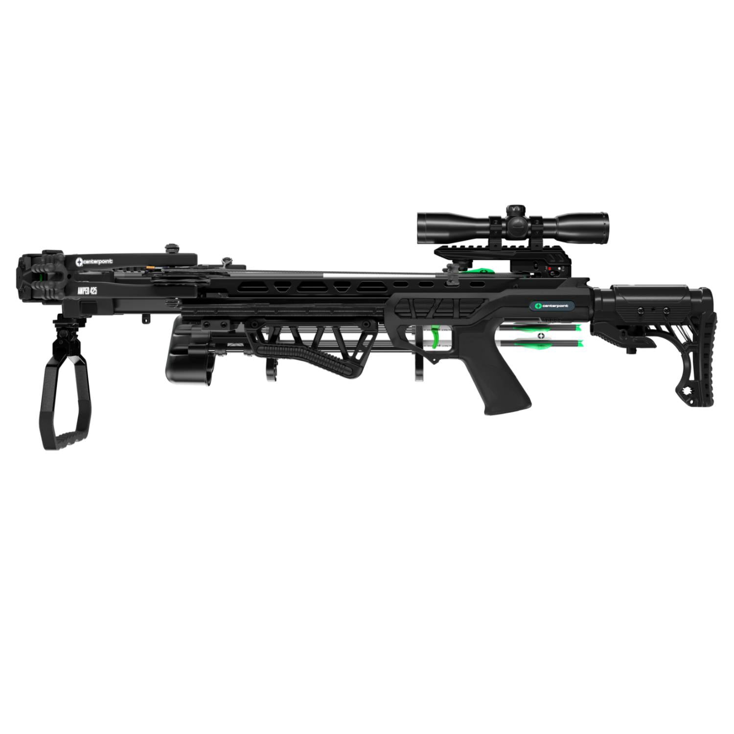 CenterPoint Archery Amped 425 FPS Compound Crossbow with Crossbow Package & Silent Crank (Black)