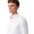thumbnail image 5 of Avva Men's 100% Cotton, Regular Fit, Long Sleeve, Button Collar, Pocket Waffle, Dobby Shirt, Small, White, 5 of 8
