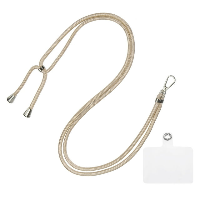 Unique Bargains Lanière de Téléphone avec Patch de Lanière Transparent, Or, 1 Unité