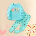 thumbnail image 2 of Gubotare Girl Pajamas Long Sleeve Girls Pajamas, Cute Soft Warm Winter Longsleeve Sleepwear Set for Teens 3T 4T (Green,3-4 Years), 2 of 4