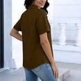 thumbnail image 4 of Posijego Women's Button down Shirts Rolled Short Sleeve Collared Casual Shirt Business Office Work Shirts Womens Clothes, 4 of 5