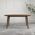 thumbnail image 6 of Ada Mid-Century Modern Oval Dining Table - Walnut Wood, 67" Seats 6, for Dining Room or Kitchen. Stylish, Space-Saving Design, Brown Finish, Solid Wood., 6 of 16