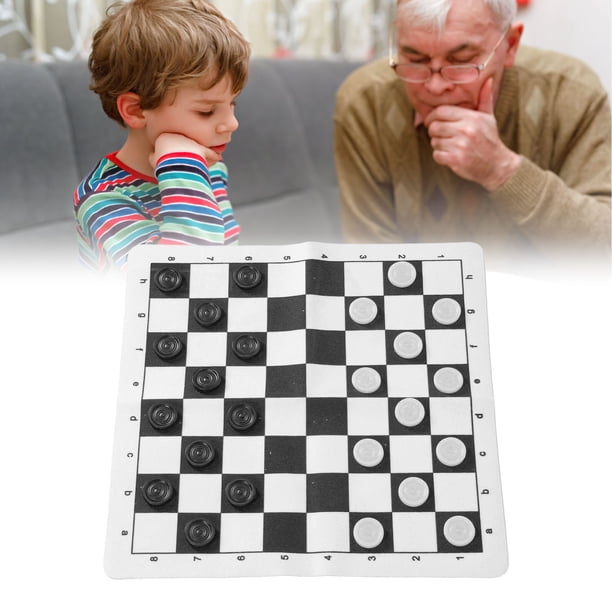 Juego De Damas, Juego De Mesa Educativo Portátil Plegable De Cuero PU Para Niños Y Adultos