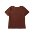 thumbnail image 4 of Aunavey Women's Cotton Linen T-Shirts Short Sleeve Tunic Tops Casual Loose Blouse, 4 of 7