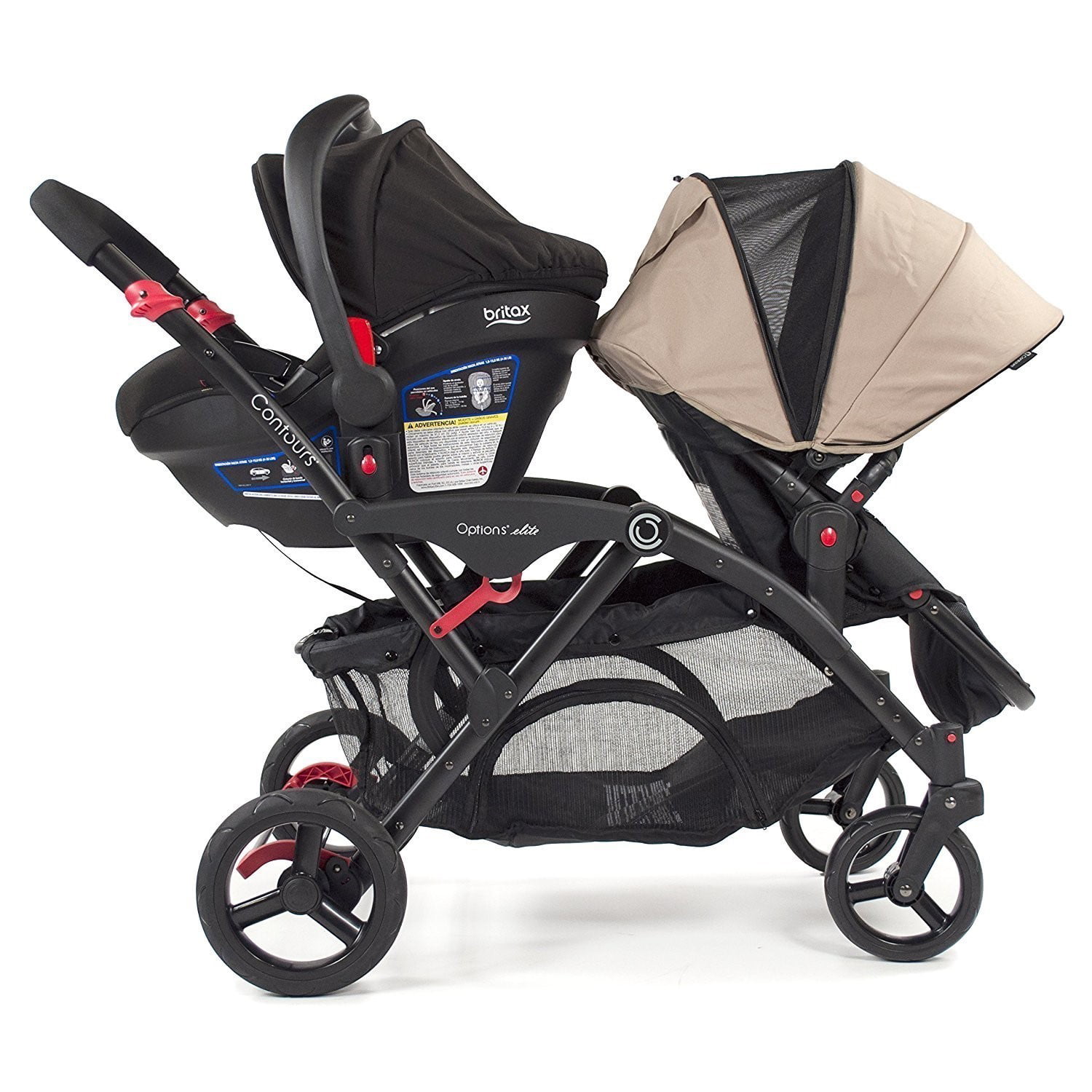 double stroller with universal car seat adapter