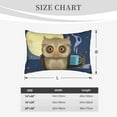 thumbnail image 6 of LNWH Rectangle Pillow Cover, Owl Time Up Coffee Cushion Covers Pillowcase for Couch Bedroom Sofa, 16"x24", 6 of 7