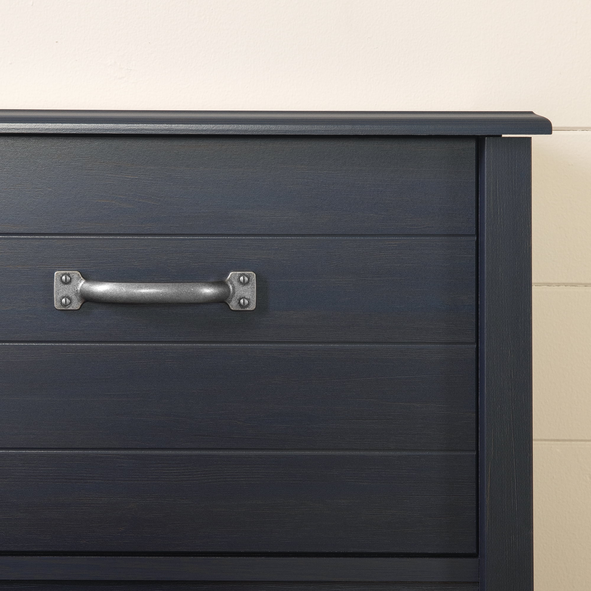 South Shore Ulysses Full Bookcase Headboard with Storage and Sliding Doors, in Blueberry