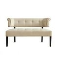 thumbnail image 3 of Addilynn Rectangular Bench Beige Linen Upholstered Button Tufted, 3 of 10