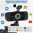thumbnail image 4 of 1080p Webcam Full HD Web Camera w/ Built-In Microphone, 30fps, USB 2.0, 120° View Streaming Cam by Mata1-USA, 4 of 8