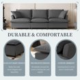 thumbnail image 3 of [New+Video] 94*35" 3 Seat Sofa Module for Modular Sectional Sofa,Wide Seat,Chenille Cloud Couch with Throw Pillows,Upholstered Indoor Furniture, 3 of 5