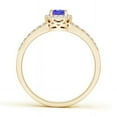 thumbnail image 2 of ANGARA Natural Oval Tanzanite Split Shank Halo Ring in 14K Yellow Gold for Women (Size-6x4mm) | December Birthstone, Birthday, Anniversary, Jewelry Gift for Women | Natural Tanzanite Ring, 2 of 8