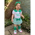 thumbnail image 5 of Cenuakty Baby Girls Summer Outfits Flying Sleeve Doll Collar Romper Soccer Print PP Shorts Headband Socks Sets, 5 of 9
