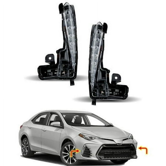 Genrics 1 Pair of Front Driving LED Fog Light Daytime Running Light Replacement for 2017-2019 Toyota Corolla SE XSE Left and Right Side