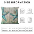 thumbnail image 5 of JEUXUS Summer Ocean Theme Throw Pillow Covers Wood Grain Starfish Hippocampus Seashells with Quotes Nautical &amp; Coastal Decorative Pillowcases Beach House Decor Cushion Covers, 5 of 5