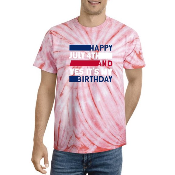 Happy July 4Th And My Birthday Tie Dye Cyclone Men -Image by Shutterstock, Male Small