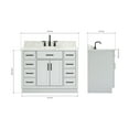 thumbnail image 3 of Ariel Hepburn 43 In. Oval Sink Vanity With Carrara White Countertop In Grey, 3 of 10