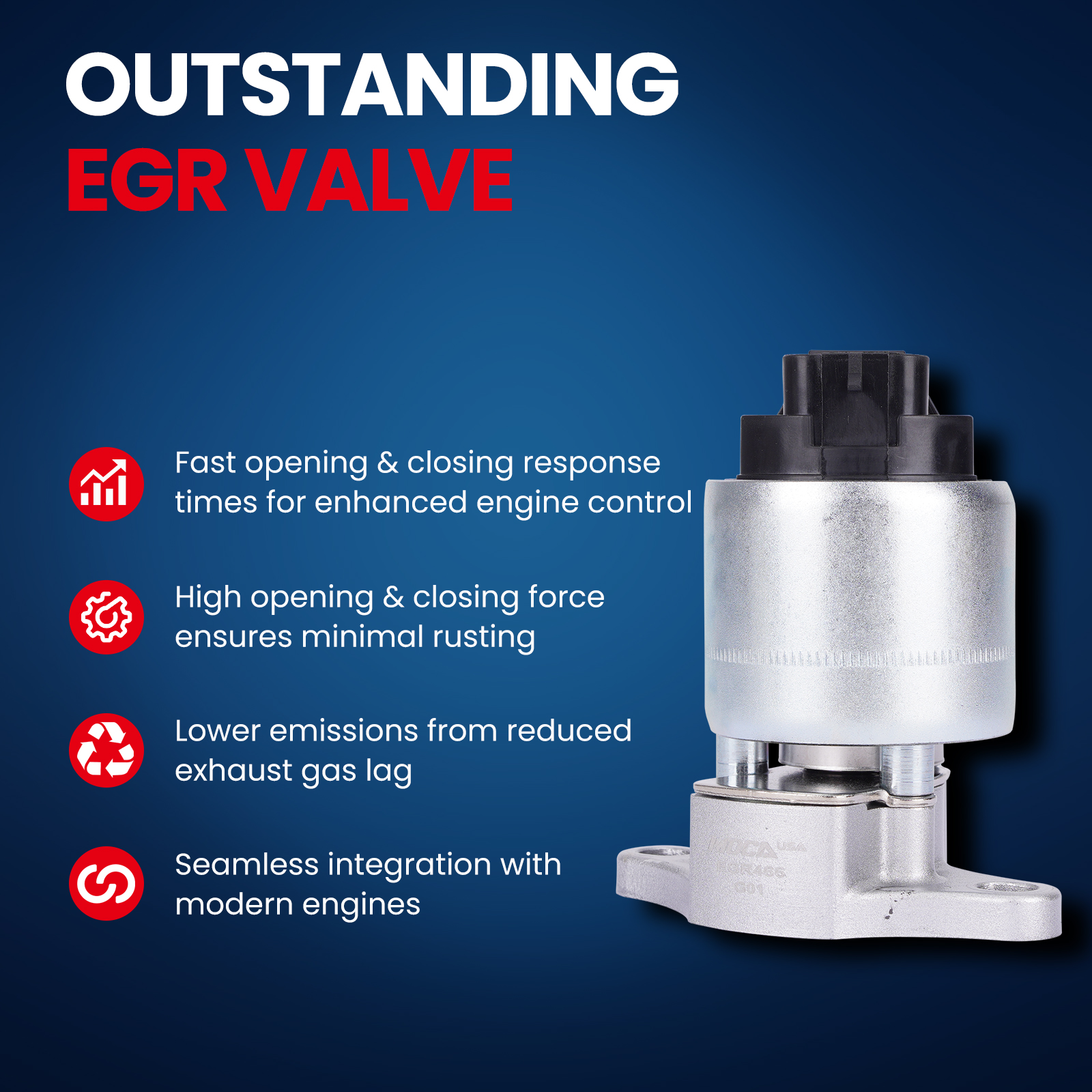 MOCA AUTOPARTS EGV466 Exhaust Gas Recirculation EGR Valve Fit for 1996-2001 Buick Regal 3.8L & 1995-2001 Pontiac Bonneville 3.8L & 1997-2001 Pontiac Grand Prix 3.8L