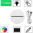 thumbnail image 4 of 10 Piezas Base de Lámpara LED 3D Acrílica Base de Luz de Mesa Ajuste de 7 Colores Batería ABS o Accesorios de Iluminación Operados por USB, 4 of 5