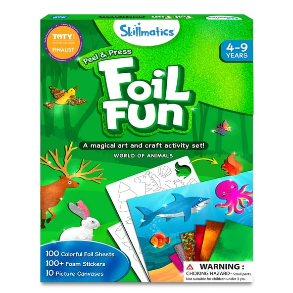 Actividad de arte y manualidades Skillmatics Foil, divertidos animales para niños a partir de 4 años