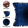thumbnail image 4 of Decorte Funda de almohada 20x20, paquete de 2 cómodas fundas de almohada cuadradas de terciopelo con pompón suave, decoración para el hogar de granja, 4 of 5