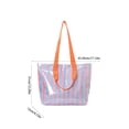 thumbnail image 3 of Beach Tote Waterproof Striped Large Capacity Beach Bag Sandproof PVC Travel Carry All Organizer Quick Dry Shoulder Tote for Beach Pool Vacation Travel Shopping Daily Outdoor Use, 3 of 6