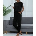 thumbnail image 2 of Aria Romance Women's Short Sleeve Lounge Set - Comfortable Top & Trousers Pajama Set S-2XL, 2 of 6