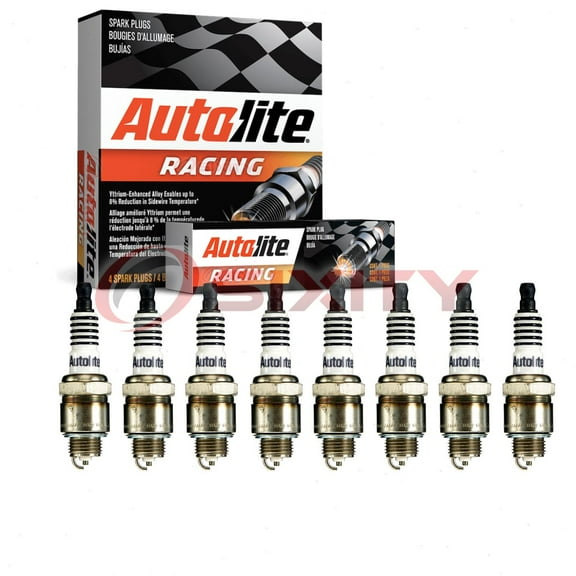 8 pc Autolite AR72 Racing Spark Plugs for 10 2891 438S A12 Ignition Wire Secondary