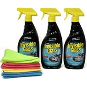 Invisible Glass Cleaner and Window Spray (3 Bottle & 4 Microfibers)