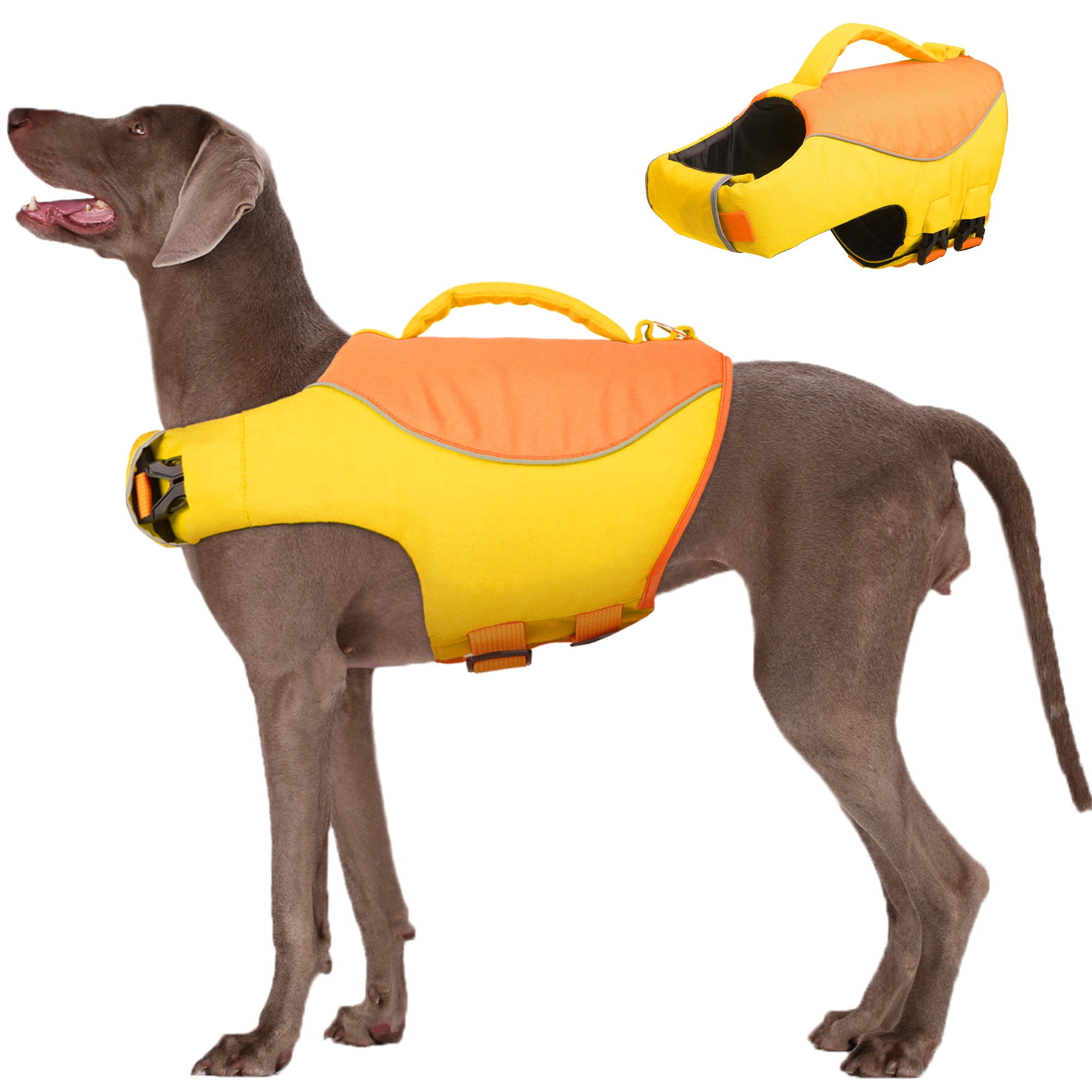 Kuoser Dog Life Jacket, Dog Life Vest for Swimming Boating, Reflective ...