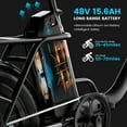 thumbnail image 2 of 5TH WHEEL W11B-B Vélo Électrique à Pneus Surdimensionnés de 20 Pouces, Vélo de Montagne Électrique Pliable 500W pour Adulte avec Batterie Amovible 48V 15.6Ah, Bicyclette Électrique Noire avec 7 Vitesses, UL2849, 2 of 9