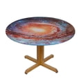 thumbnail image 3 of JEUXUS Spiral Galaxy Tablecloth with Elastic Edge, Round Table Cloth Universe Space Washable Reusable Table Cover for Kitchen Dining Party Picnic, Medium White, 3 of 7